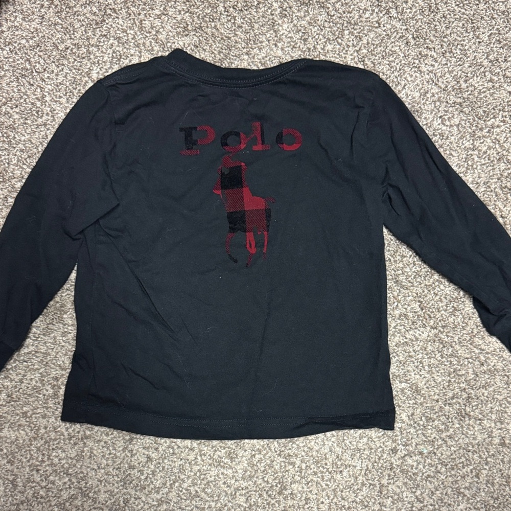 Polo by Ralph Lauren Kids Long Sleeve Shirt - Black and Red